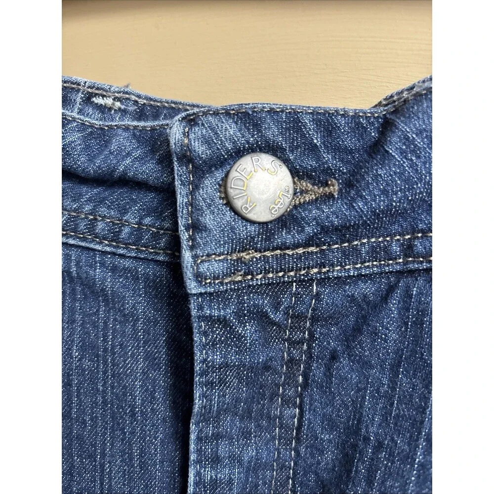 Riders Lee Jeans Women 22W M Blue Relax Straight Pockets Denim Waist 40